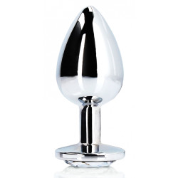 Ouch! Bijou anal Round Gem L 8 x 4cm Argenté-Transparent 